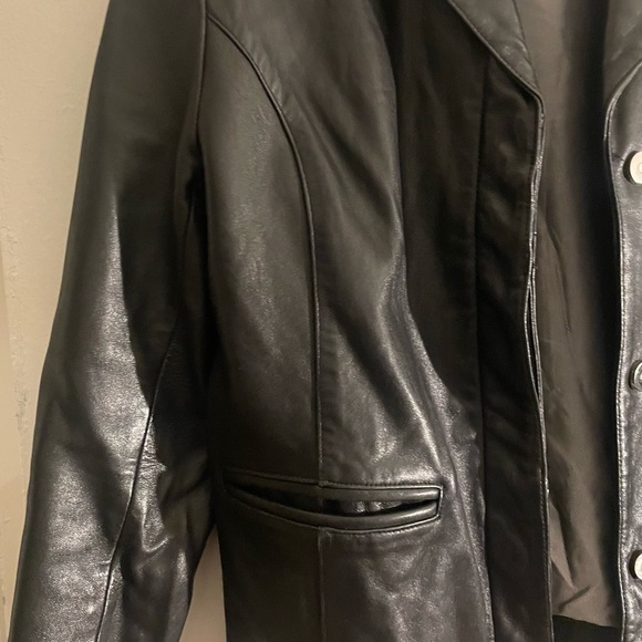 Black Gallery Leather Jacket size L EUC - Picture 9 of 16